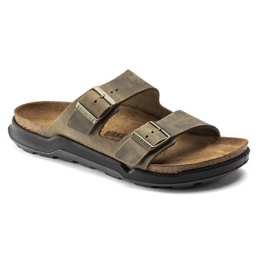 NEW BIRKENSTOCK men's arizona crosstown sandal in faded khaki